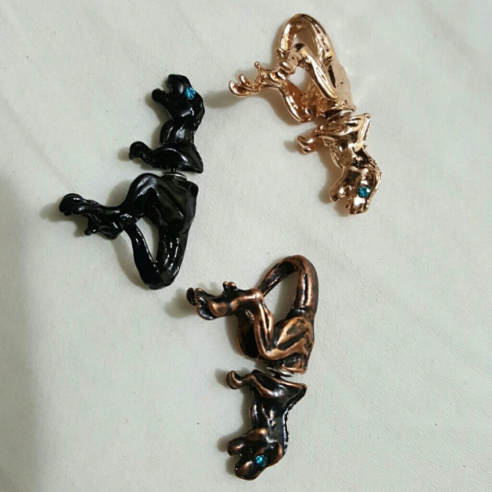 T-Rex Earrings dinosaur women piercing stud earrin - Picture 2 of 4