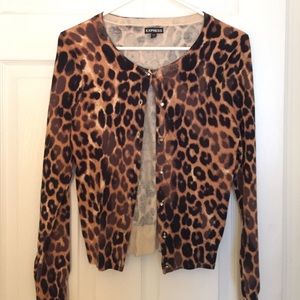 Cheetah print button up sweater! Never worn!