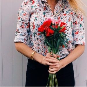 Gap Fitted Boyfriend Floral Shirt