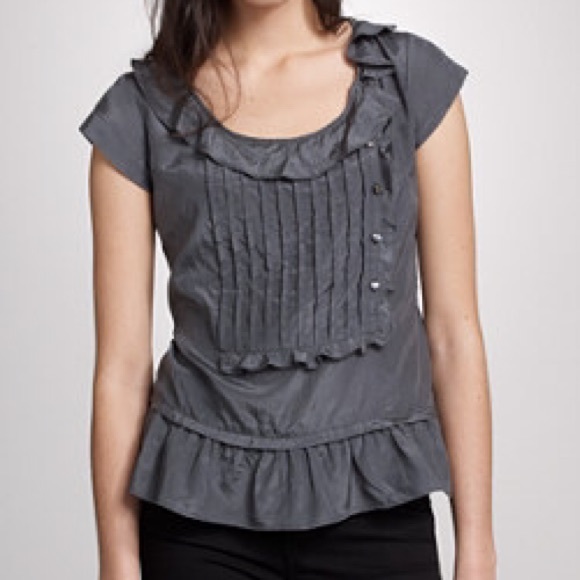 J.Crew Nickelby bib top, charcoal gray sz. 2