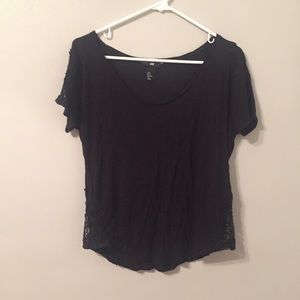 Shirt with Lace Panels