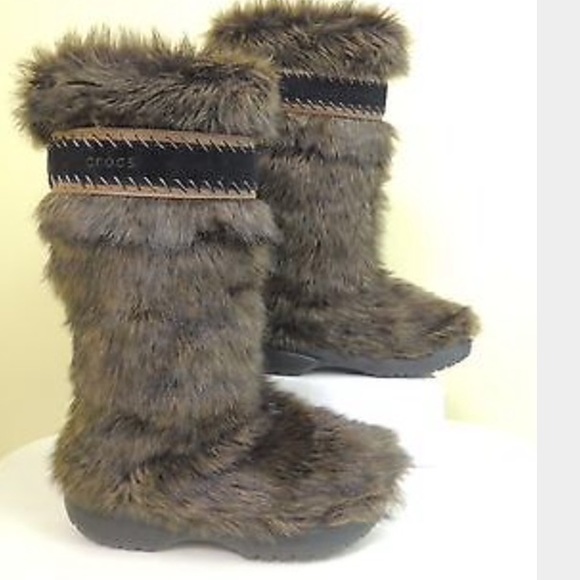 RARE Fur Croc Boots