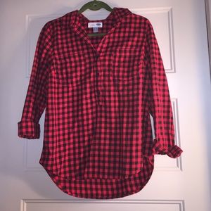 Small buffalo check flannel shirt
