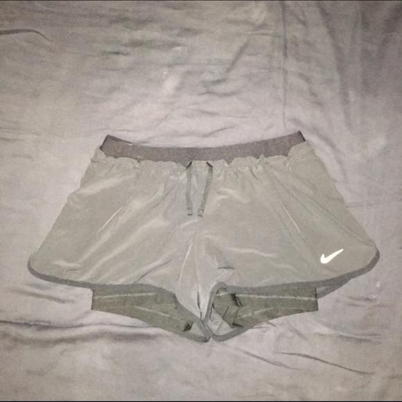 Nike | Shorts | Black Track Shorts With Black Spandex Attached | Poshmark