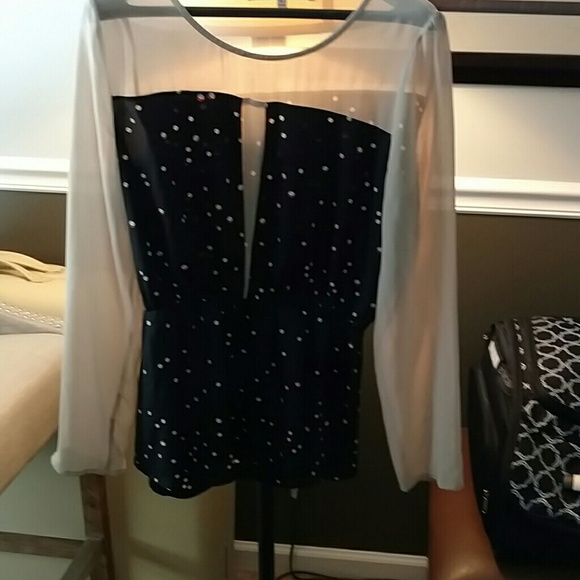 Sheer Nude and Black top