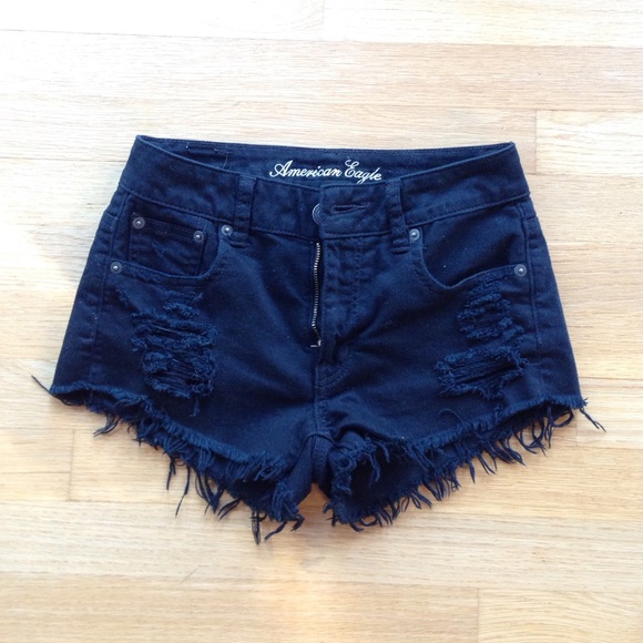 High waisted ripped shorts