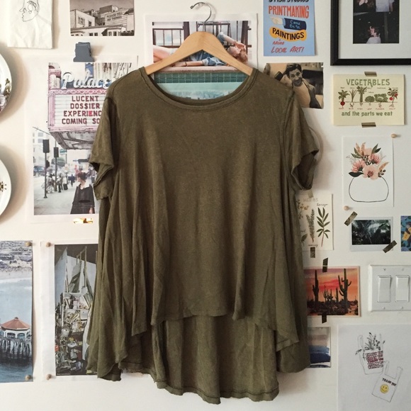 Free People Circle in the Sand Linen Flowy Tee