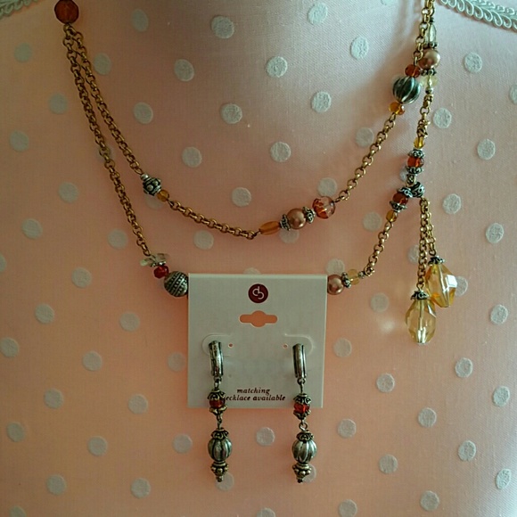 Beautiful Double Strand Necklace & Earrings