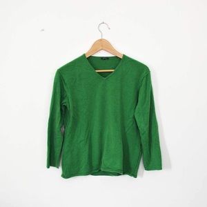 Amici Green Cashmere V-neck Sweater