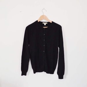 Appleseed Button Down Black Cashmere Sweater