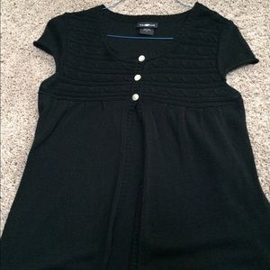 Short sleeve open front cardigan