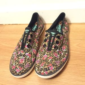 Keds patterned laceless sneakers cheetah floral 7