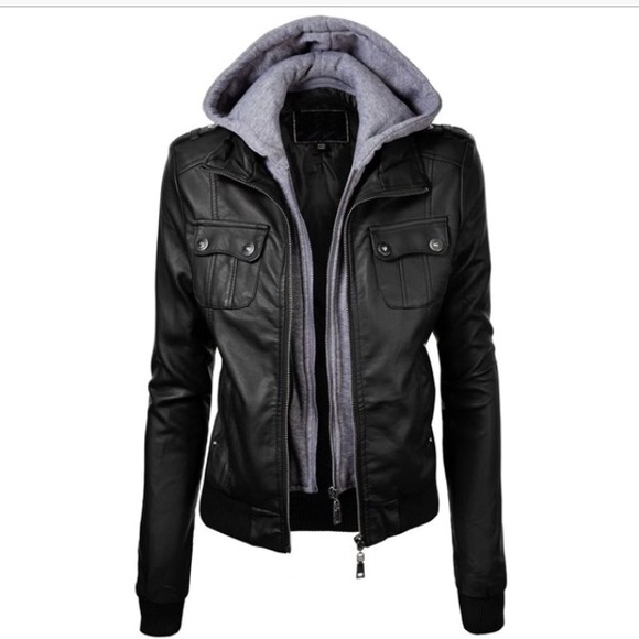 NWT Layered Faux Leather Jacket