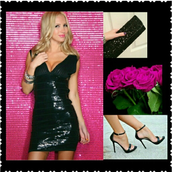 Black sequin dress