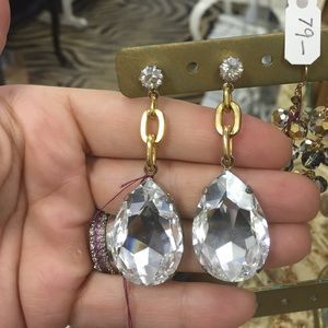 Retro tarina Tarantino large pear stone earrings