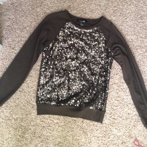 Forever21 olive green, sequin sweater