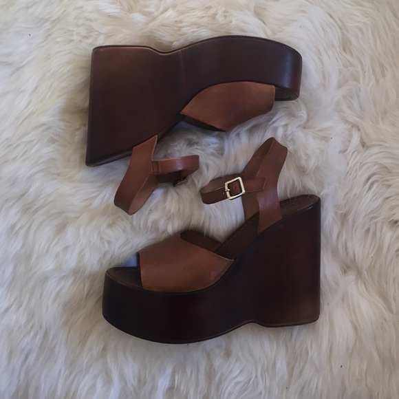 Topshop vegan leather wedge sandals