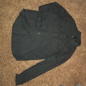 American eagle button forest green button down