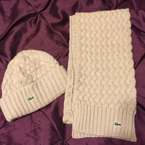 Lacoste Scarf & Beanie set