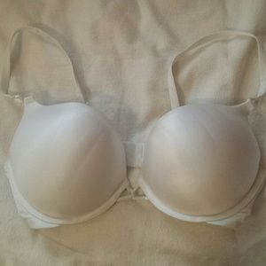 A white bombshell Victoria's Secret bra