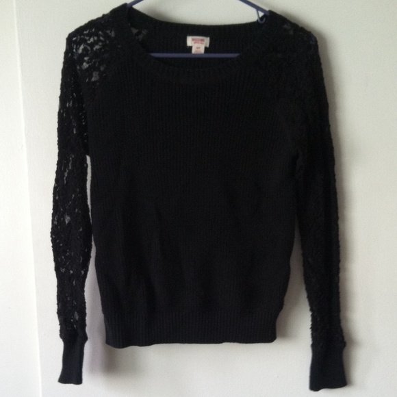 Mossimo brand, Black lace-sleeved sweater
