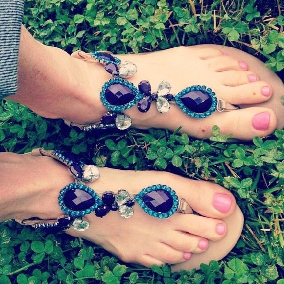 Navy Positano Sandal