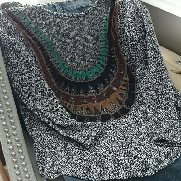 Aztec cut out sheer top