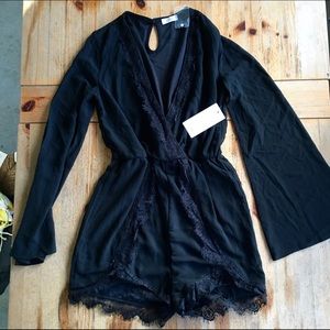 Black Tobi Lace Romper NWT