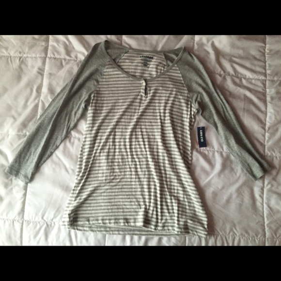 Half quarter grey and white shirt from Old Navy