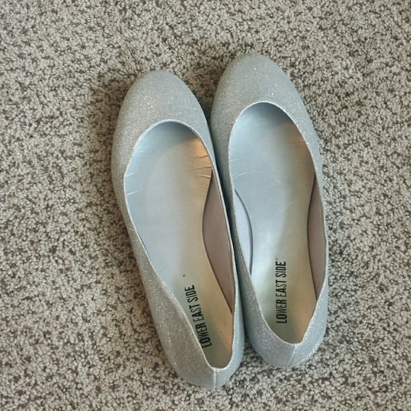 Sparkly silver flats