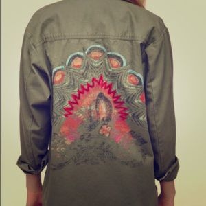 Urban Outfitters Embroidered Army Jacket XS