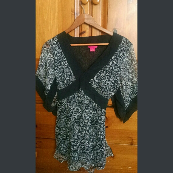 Sunny Leigh Sheer Blouse with Tieback