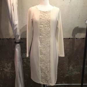 Long Sleeved Cream Dress