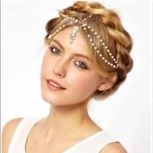 Gold & White Boho Indie Pearl Head Jewelry