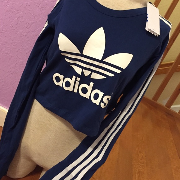 adidas orginals long sleeve crop shirt