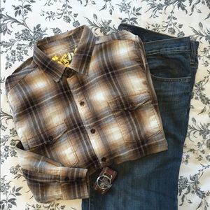 🎉Final price✨Seven7 Men's long sleeve plaid shirt
