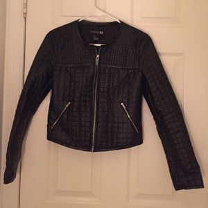 Faux black leather jacket