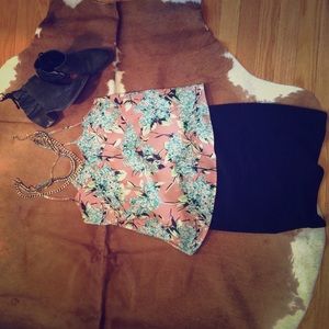 Top shop floral print silk tank