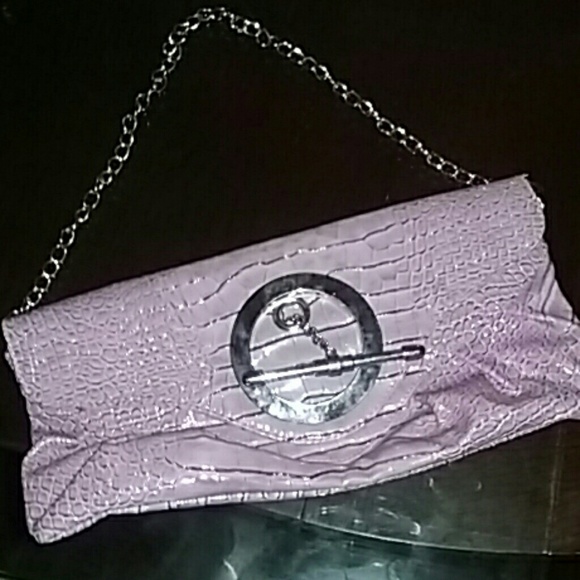 Lavender Purple alligator print clutch/ handbag - Picture 1 of 4