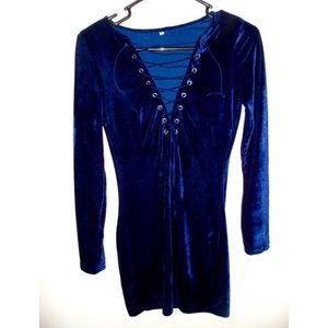 Blue Velvet Dress