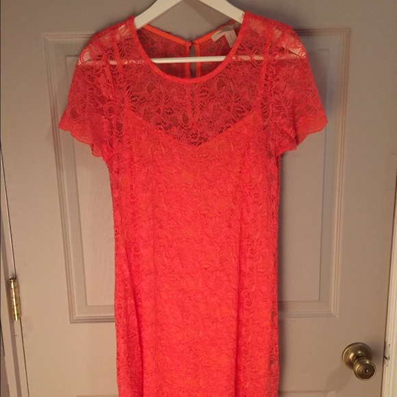 Lace Salmon Dress w/ Slip