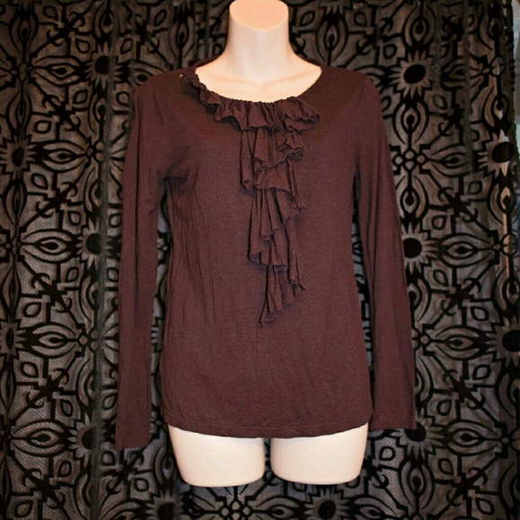 Anne Taylor ruffle detail top