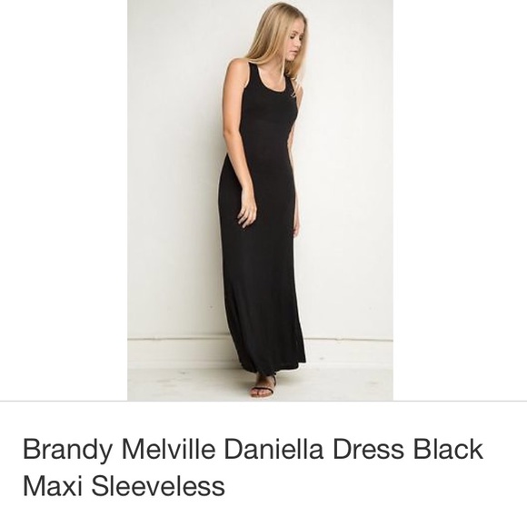 Brandy Melville Black bodycon maxi dress RARE