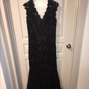 Beaded lace formal gown