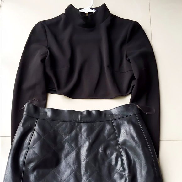 Misha Collection crop top with long sleeves