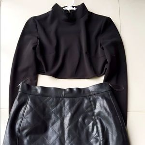 Misha Collection crop top with long sleeves