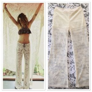 Sheer crochet pants
