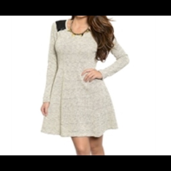 Dress with Pleather Shoulder Inserts