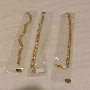 4 gold anklets for $15