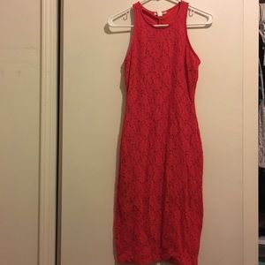 Red lace dress